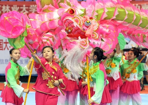苏州学子参加第六届大学生舞龙舞狮锦标赛(图)